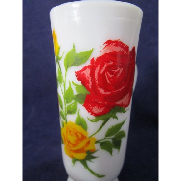 Red Yellow Rose on Milk Glass Avon Cordial Tia Maria Demitasse Mug GUC  Four - Picture 14 of 16